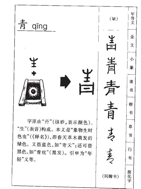 青字五行|青的意思，青字的意思